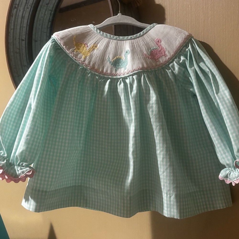 Smocked Dinosaur Girls Top 18M